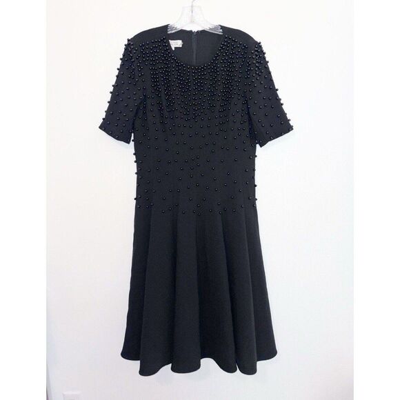 Rickie Freeman Teri Jon Black Beaded Fit And Flare Dress Size 6 - Picture 7 of 7